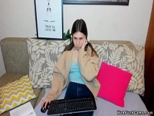 Clothed amateur chats in webcam show