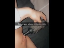 Estudiante alemana infiel se folla a sí misma para un chico en Snapchat