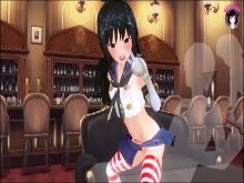 Miembro del servicio sexy de Asashio, uñas en polvo Shimakaze (3D Hentai)