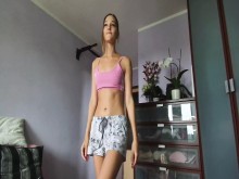 Caliente entrenamiento fitness webcam chica en stream