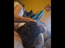 Prego prometido garganta profunda en la webcam