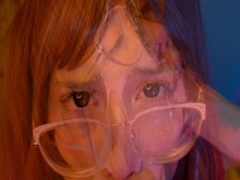 Destruye mi cara con saliva y leche con la mierda de garganta dura