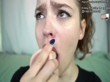 HD Spit Play en vivo por cámara Mary Moody babeando consolador bj