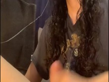 Gran polla rockera de 9 "corriéndose por todas partes