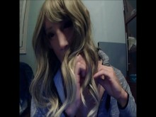 ¡Mayo y Anine Pt1! Enmascarado con máscara femenina May y peluca rubia.