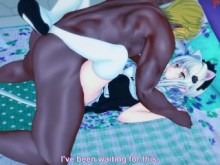 Koneko se folla a la BBC | DXD NTR Mandess 8 | Película completa en Patreon: Fantasyking3