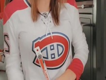¡Baile sexy MYSEXYPRY para la chica fanática del hockey HABS! (mysexypry)
