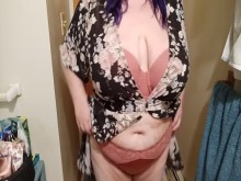 BBW lencería probarse con consolador divertido