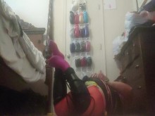 Hogtie auto bondage en lencería