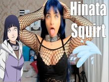 Sexy Cosplay Hinata - NARUTO - Teen Webcam Squirting intenso a través de las bragas CALIENTE Hitachi masturbándose en la cama - Novinha Gozando na Calcinha Squirt Ahegao
